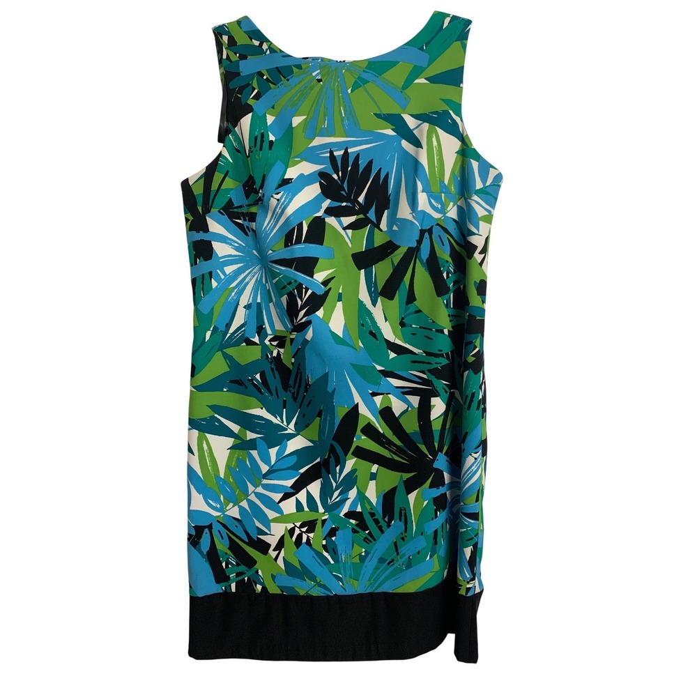 Dressbaarn 14 Tropical Vacation Sleeveless Shift Dress Summer Party